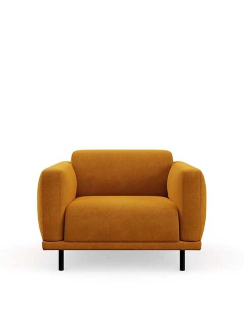 Heal's Harri Velvet Armchair Smart Luxe in Cognac
