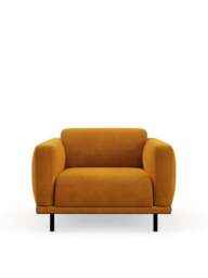 Heal's Harri Velvet Armchair Smart Luxe in Cognac