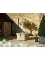 Bramblecrest Tetbury Rattan 8-Seater Balcony Set With Tree-Free Top Parasol & Base - thumbnail 3