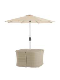 Bramblecrest Tetbury Rattan 8-Seater Balcony Set With Tree-Free Top Parasol & Base - thumbnail 4
