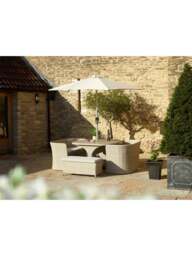 Bramblecrest Tetbury Rattan 8-Seater Balcony Set With Tree-Free Top Parasol & Base - thumbnail 2