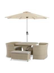 Bramblecrest Tetbury Rattan 8-Seater Dining Set With Parasol & Base