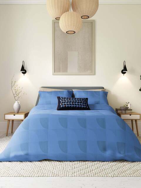 Helena Springfield Axel Modern Pattern Duvet Cover Collection in Perwinkle Blue, Size Double - image 1