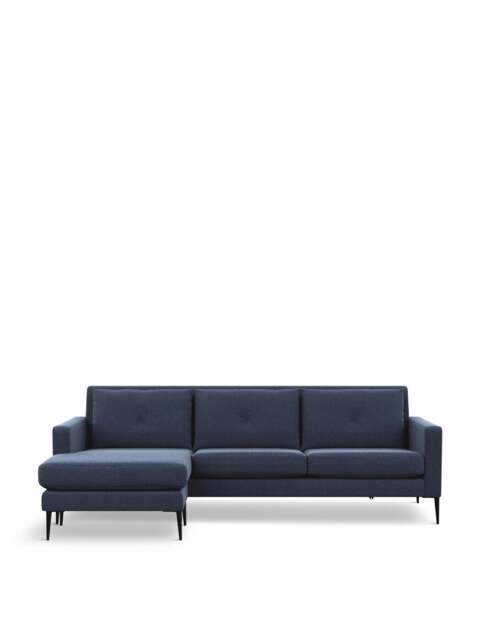 Heal's Brunel Corner Chaise Boucle Indigo in Blue, Polyester, Size 232x90x79