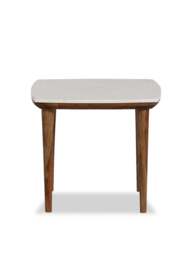 Barker and Stonehouse Vida Marble And Wood Side Table in Neutral