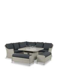 Bramblecrest Monterey 8-Seater Square Sofa With Ceramic Firepit Table & Two Benches