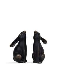 Libra Interiors Hare Pair Sculpture in Bronze - thumbnail 1