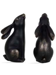 Libra Interiors Hare Pair Sculpture in Bronze - thumbnail 3