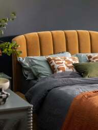 Barker and Stonehouse Reyes Fabric Super King Bed Frame in Yellow - thumbnail 2