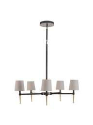 Libra Interiors Stella Five Light Pendant With Shades in brown