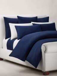 Ralph Lauren Home Polo Player Duvet Cover Collection Navy Newport in Navy - Newport, Cotton/Linen, Size King