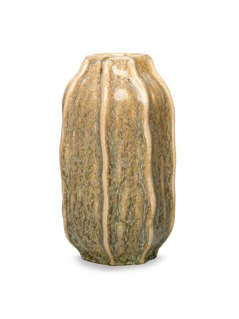 Libra Interiors Colston Reactive Glaze Vase Large Beige - image 1