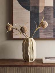 Libra Interiors Colston Reactive Glaze Vase Large Beige - thumbnail 3