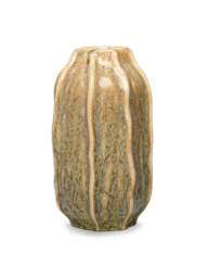 Libra Interiors Colston Reactive Glaze Vase Large Beige - thumbnail 1