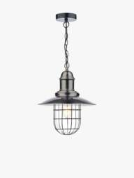 Dar Lighting Terrace 1 Light Foyer Pendant Light in Antique-Chrome
