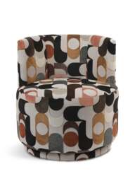 Libra Interiors Portico Belgian Velvet Swivel Chair, Wood/Metal - thumbnail 1