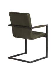 Barker and Stonehouse Brutus Stitched Dining Armchair in Green, Leather - thumbnail 5