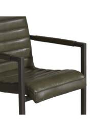 Barker and Stonehouse Brutus Stitched Dining Armchair in Green, Leather - thumbnail 4