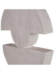 Libra Interiors Totem Sculpture On Stand White Large in White Natural, Size 15x9x64cm - thumbnail 3