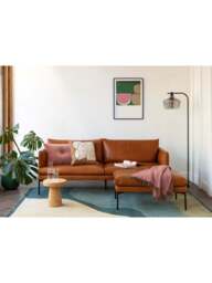 Heal's Matera Ottoman Nobilis Rust in Red, Velvet, Size 90x60x45 - thumbnail 2