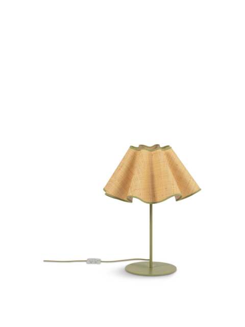 Heal's Raffia Table Lamp Natural/ in Green - image 1
