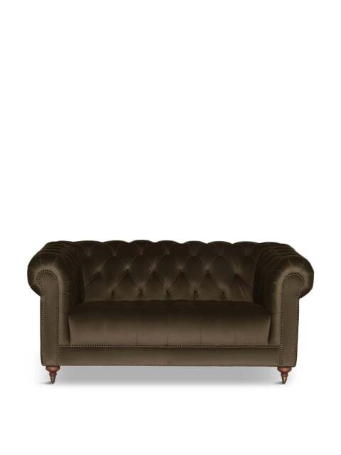 Barker and Stonehouse Ullswater Velvet Chesterfield Sofa in Green, Size 2 Seater - image 1