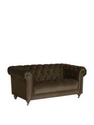 Barker and Stonehouse Ullswater Velvet Chesterfield Sofa in Green, Size 2 Seater - thumbnail 4