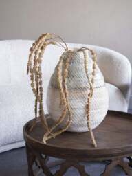 Libra Interiors Ceramic Woven Vase Extra Large in White Taupe, Size 34x34x47 - thumbnail 2