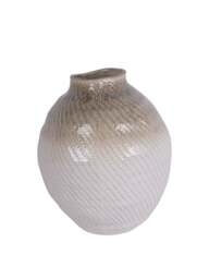 Libra Interiors Ceramic Woven Vase Extra Large in White Taupe, Size 34x34x47 - thumbnail 5