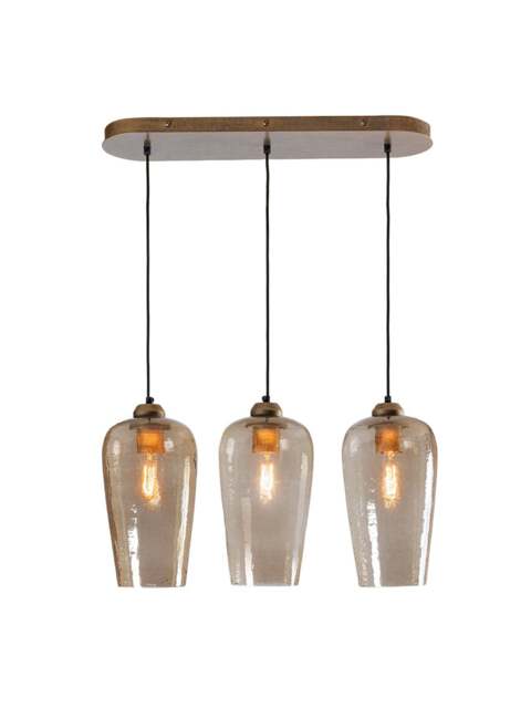 Libra Interiors Belgrove 3 Light Linear Pendant in brown - image 1