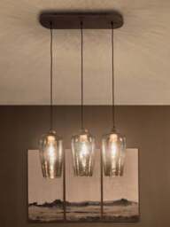 Libra Interiors Belgrove 3 Light Linear Pendant in brown - thumbnail 2