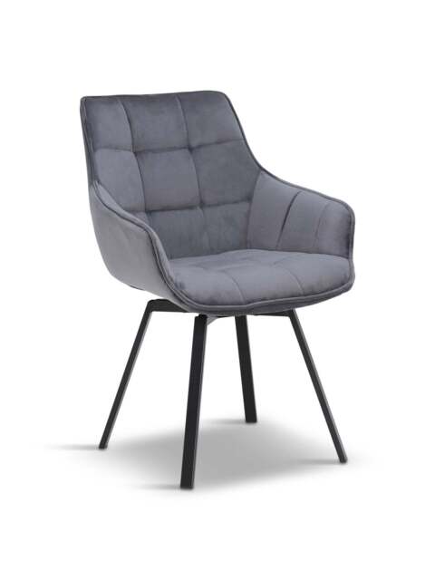 Barker and Stonehouse Jasper Velvet Dining Chair in Grey - image 1