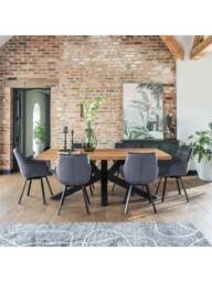 Barker and Stonehouse Jasper Velvet Dining Chair in Grey - thumbnail 2