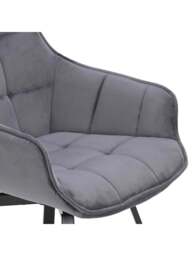 Barker and Stonehouse Jasper Velvet Dining Chair in Grey - thumbnail 5