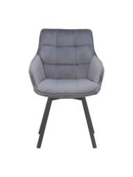 Barker and Stonehouse Jasper Velvet Dining Chair in Grey - thumbnail 3