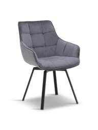 Barker and Stonehouse Jasper Velvet Dining Chair in Grey - thumbnail 1