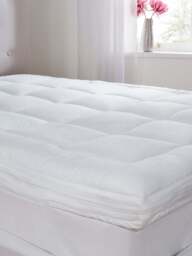 The Fine Bedding Company Dual Layer Mattress Topper in White, Size Double - thumbnail 4