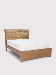 Barker and Stonehouse Charlie Reclaimed Wood Double Bed Frame Low End in Neutral - thumbnail 2