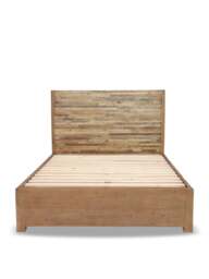 Barker and Stonehouse Charlie Reclaimed Wood Double Bed Frame Low End in Neutral - thumbnail 1