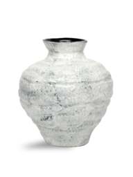 Libra Interiors Lunel White Glazed Vase Medium in White/Grey - thumbnail 1