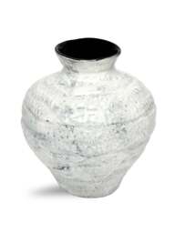 Libra Interiors Lunel White Glazed Vase Medium in White/Grey - thumbnail 2