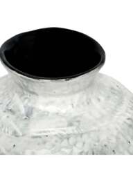 Libra Interiors Lunel White Glazed Vase Medium in White/Grey - thumbnail 3