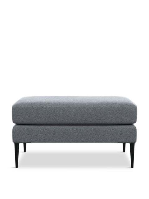 Heal's Brunel Footstool Boucle Steel in Grey, Size 81x53x40