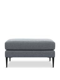 Heal's Brunel Footstool Boucle Steel in Grey, Size 81x53x40