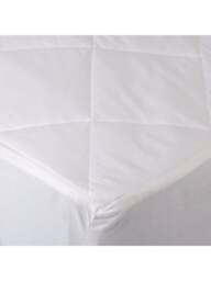 The Fine Bedding Company Deep Fill Cotton Mattress Protector in White, Cotton/Polyester, Size Single - thumbnail 3