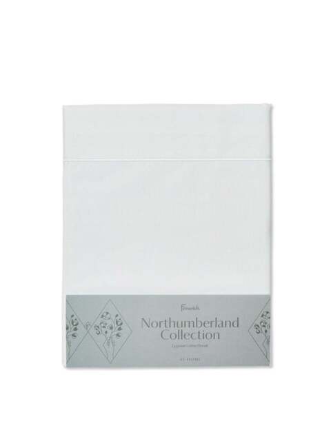 Fenwick at Home Northumberland Flat Sheet in White, Cotton/Linen, Size King