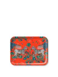 Jamida Lost World Rectangular Tray in Red, Size 43x33cm