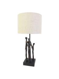 Libra Interiors Family Sculpture Lamp With Shade in Bronze, Size 49x25x25 - thumbnail 4