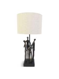Libra Interiors Family Sculpture Lamp With Shade in Bronze, Size 49x25x25