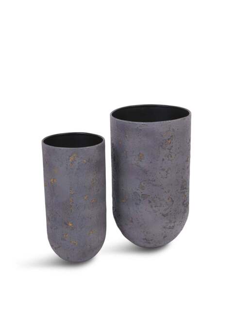 Libra Interiors Volcano Set Of Two Planters in Blue, Size 50x29x29 - image 1